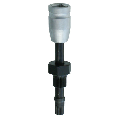 KL-0284-41 - Llave combinada del alternador XZN-M10: Vaso cromado con vástago hexagonal y extremo estriado tipo espiga