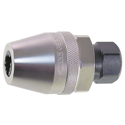 KL-0181-1 - Destornillador 3/8": Extractor de tornillos con cuadradillo hembra estriado y tuerca hexagonal negra