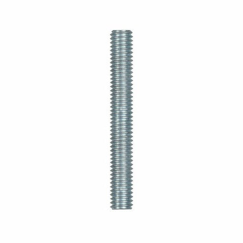 KL-0186-1235-3 - Tornillo de fijación M6 x 45: Varilla roscada metálica de acabado plateado, sin cabeza