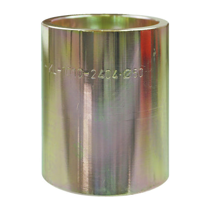 KL-1010-2404 - Pieza de presión Ø50 mm: Casquillo cilíndrico metálico con acabado dorado e inscripción grabada