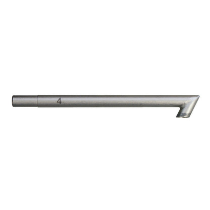 KL-0124-4358-3 - Adaptador corto para caja de cambios VW: Barra metálica recta con extremo doblado en ángulo y punta biselada