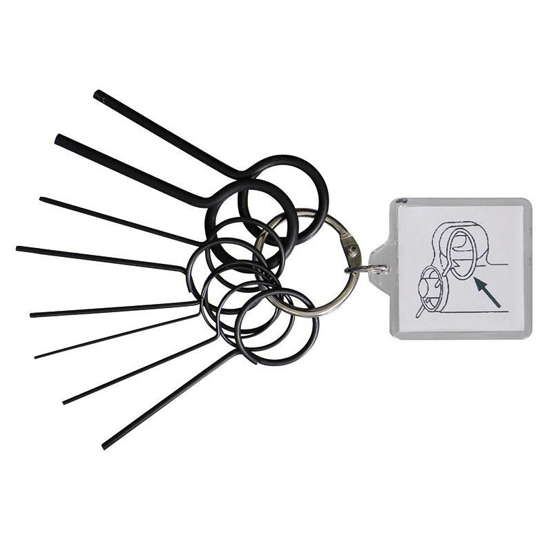 KL-0180-30 B - Juego de pasadores de bloqueo 0,8 mm - 2,6 mm: Juego de punzones con anillo llavero y ficha