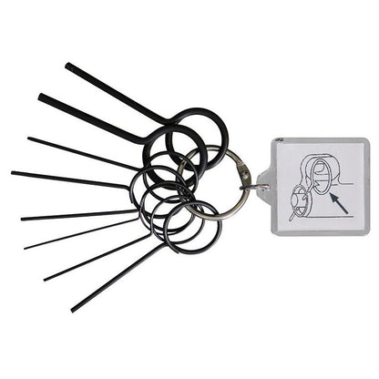 KL-0180-30 B - Juego de pasadores de bloqueo 0,8 mm - 2,6 mm: Juego de punzones con anillo llavero y ficha