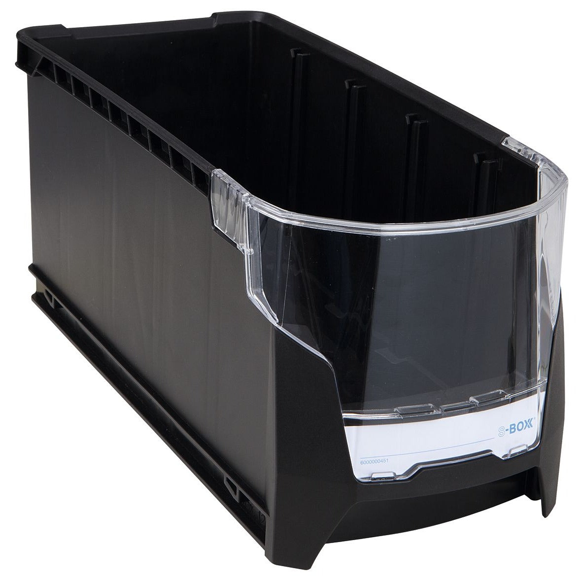 1110 WMSB 3 - S-Boxx AN2 con ventana: Caja apilable negra con ventana frontal transparente