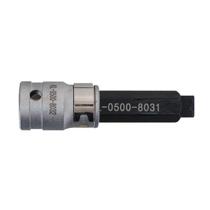 KL-0500-803 - Herramienta de reinicio DMF: Adaptador cuadradillo con vástago hexagonal largo y orificio lateral