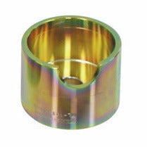 KL-1010-1006 - Manguito de soporte corto Ø70 mm: Casquillo cilíndrico metálico con orificio lateral y acabado iridiscente
