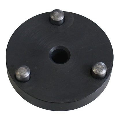 KL-0112-0017 - Adaptador tamaño 17 para BMW: Disco negro con orificio central y tres pines metálicos salientes