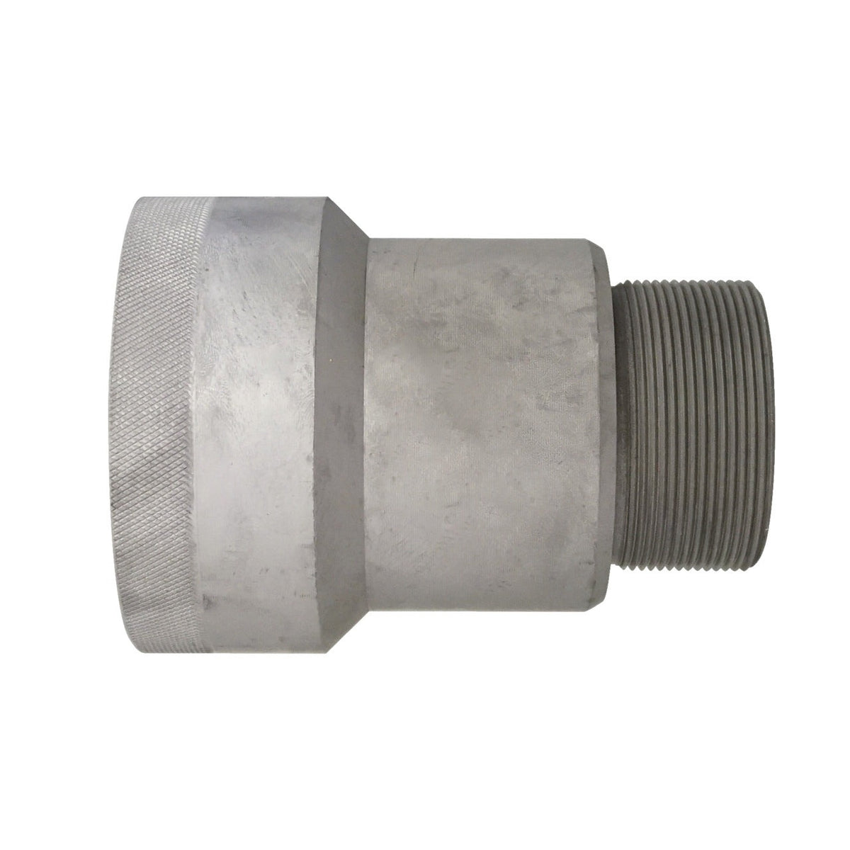 KL-0174-572 - Adaptador 2 1/4" a 2 3/4", 28t: Adaptador metálico cilíndrico con rosca externa y extremo moleteado