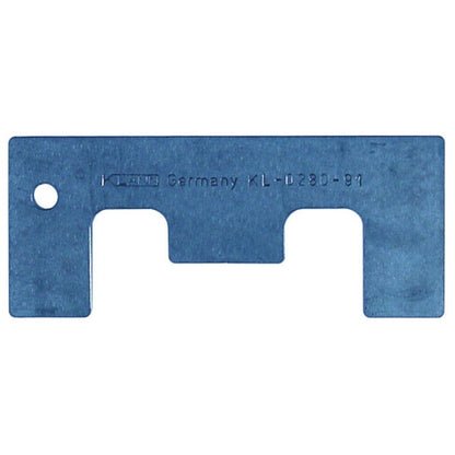 KL-0280-91 - Calibre de ajuste para árbol de levas: Placa metálica plana con orificio y dos muescas rectangulares