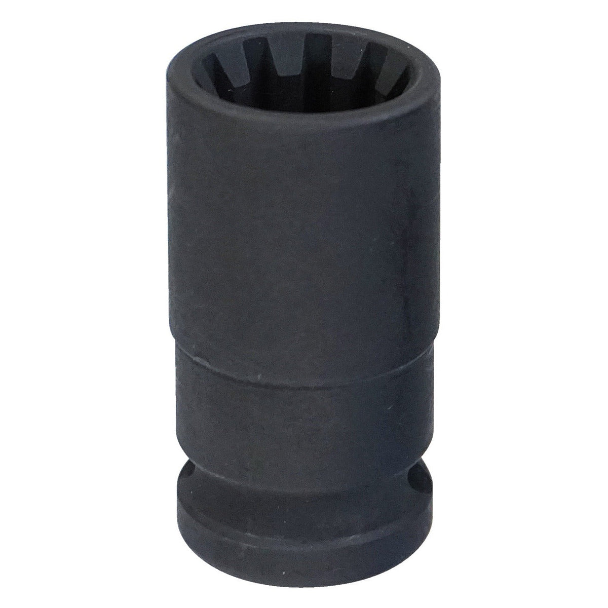 KL-0112-913 - Llave de tubo: Vaso de impacto largo, acabado negro, boca multidentada