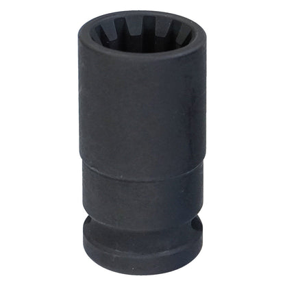 KL-0112-913 - Llave de tubo: Vaso de impacto largo, acabado negro, boca multidentada