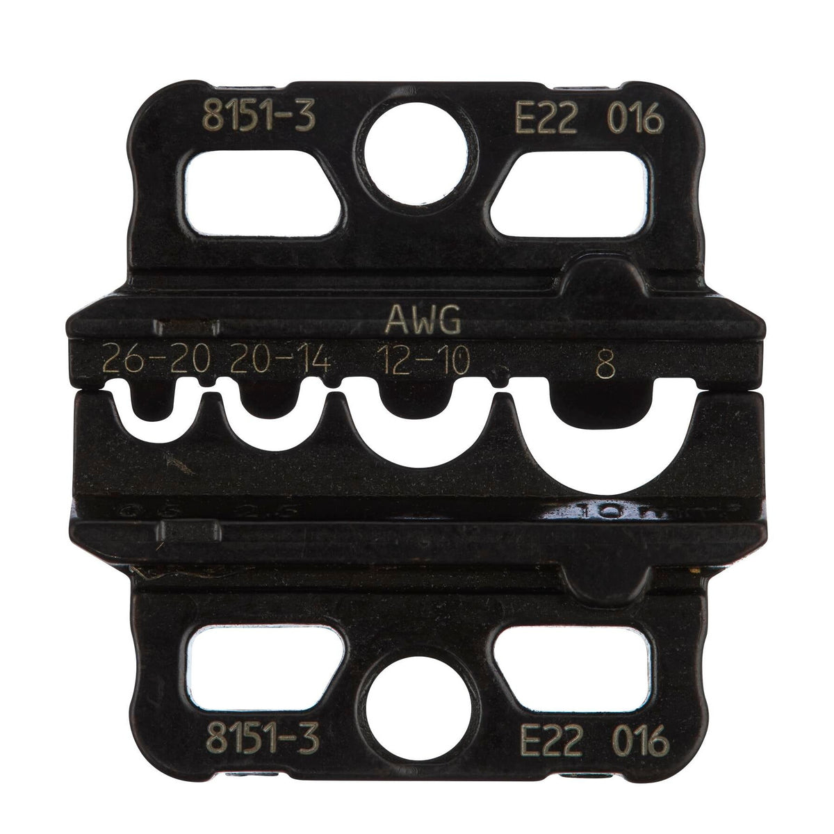 8151-3 - Juego de matrices de engarce f. unisol. Conector de engarce: Matriz de engarce con cuatro cavidades graduadas