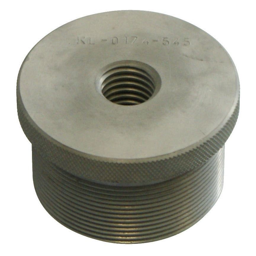 KL-0174-545 - Adaptador 2¼"-14 UNS a M18: Cilindro metálico roscado interior y exteriormente con grabado de código