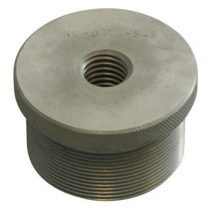 KL-0174-545 - Adaptador 2¼"-14 UNS a M18: Cilindro metálico roscado interior y exteriormente con grabado de código