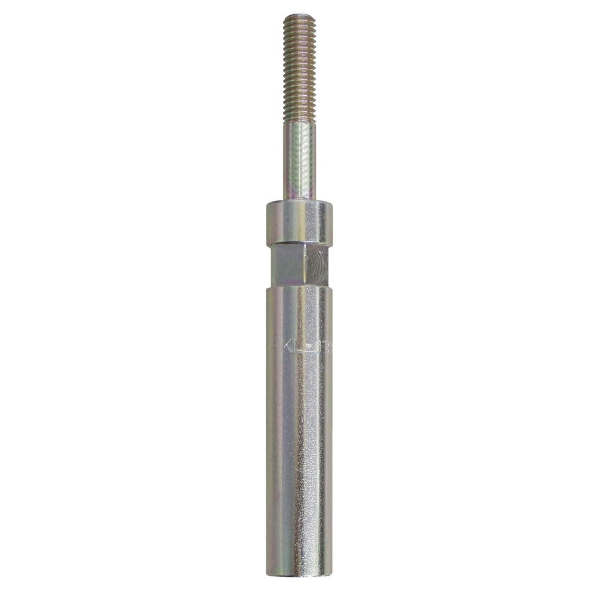 KL-0186-1239-10 - Perno de soporte 132,5 mm: Perno metálico cilíndrico con extremo roscado y cuerpo estriado