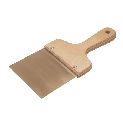 Espátula, hoja rígida 160mm AC: Espátula ancha con hoja metálica remachada a mango de madera