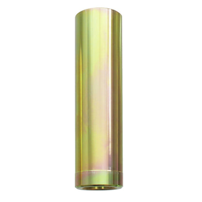 KL-0039-1803 - Casquillo de centrado largo Ø29,7: Casquillo cilíndrico metálico con acabado dorado iridiscente