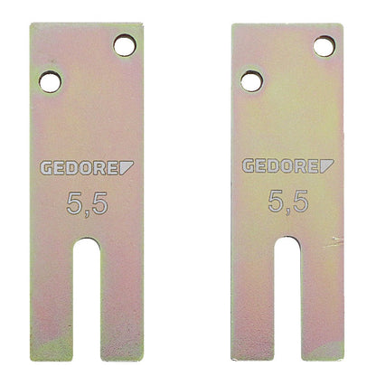 KL-0120-814 - Juego de adaptadores de 5,5 mm: Dos placas metálicas planas con ranura en U y dos orificios circulares