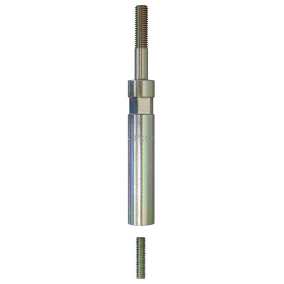 KL-0186-1238-1 - Perno de soporte 129mm: Vástago metálico roscado con extremo hexagonal y tornillo suelto debajo